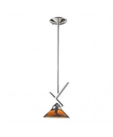 ELK Lighting 1474/1JAS Refraction 1 Light Pendant in Polished Chrome and Jasper Glass