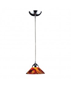 ELK Lighting 1477/1JAS Refraction 1 Light Pendant in Polished Chrome and Jasper Glass