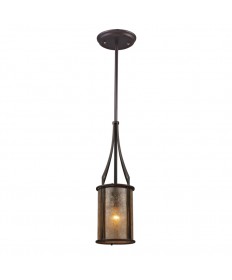 ELK Lighting 15033/1 Barringer 1 Light Mini Pendant and Tan Mica Shade