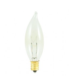 Bulbrite 493115 | 15 Watt Incandescent CA8 Flame Tip Chandelier Bulb