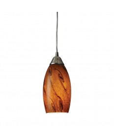 ELK Lighting 20001/1BG Galaxy 1 Light Pendant in Brown and Satin Nickel Finish