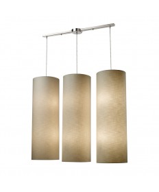 ELK Lighting 20160/12L Fabric Cylinders Fabric Cylinder 12-lightlinear Pendant in Satin Nickel