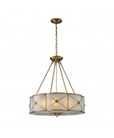 ELK Lighting 22001/6 Preston 6 Light Pendant in Brushed Brass