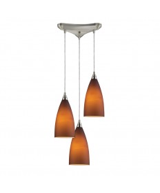 ELK Lighting 2582/3 Vesta 3 Light Pendant in Tobacco in Satin Nickel