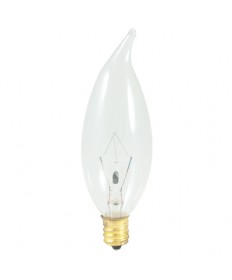 Bulbrite 403025 25 Watt Incandescent CA10 Flame Tip Chandelier Bulb