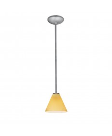 Access Lighting 28004-1R-BS/AMB Janine Oriental Glass Pendant