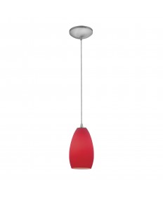 Access Lighting 28012-1C-BS/RED Sydney Glass Pendant