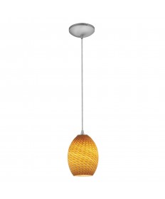 Access Lighting 28023-1C-BS/AMBFB Sydney FireBird Glass Pendant