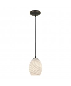 Access Lighting 28023-1C-ORB/WHTFB Sydney FireBird Glass Pendant