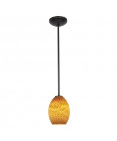 Access Lighting 28023-1R-ORB/AMBFB Janine FireBird Glass Pendant