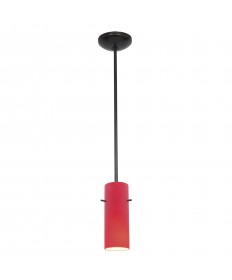 Access Lighting 28030-1R-ORB/RED Janine Cylinder Glass Pendant