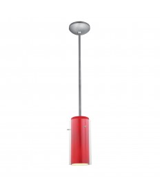 Access Lighting 28033-1R-BS/CLRD Janine Glass in Glass Cylinder Pendant
