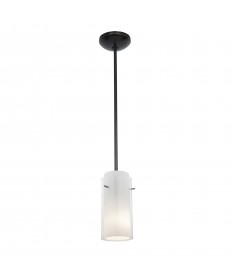 Access Lighting 28033-1R-ORB/CLOP Janine Glass in Glass Cylinder Pendant