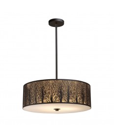 ELK Lighting 31075/5 Woodland Sunrise 5 Light Pendant in Aged Bronze