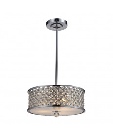 ELK Lighting 31101/3 Genevieve 3 Light Semi-flush in Polished Chrome