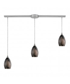 ELK Lighting 31133/3L-ASH Formations/ashflow 3 Light Pendant in Satin Nickel