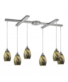 ELK Lighting 31133/6PLN Formations/planetary 6 Light Pendant in Satin Nickel