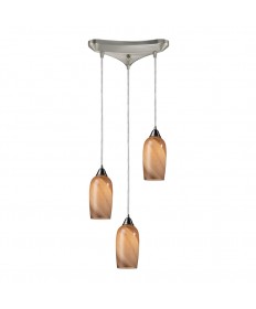 ELK Lighting 31137/3 Sandstone 3 Light Pendant in Satin Nickel