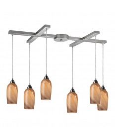 ELK Lighting 31137/6 Sandstone 6 Light Pendant in Satin Nickel