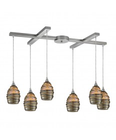 ELK Lighting 31142/6 Vines 6 Light Pendant in Satin Nickel