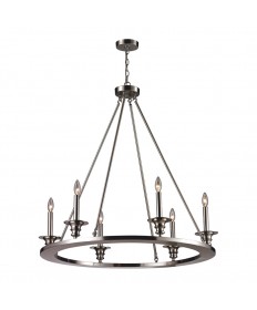 ELK Lighting 31225/6 Port Solerno 6 Light Chandelier in Satin Nickel