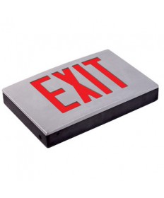 Exitronix 400U-WB-BL - LED Exit Sign - 6 Inch Red Letter - 120V / 277V - Battery Backup - Black Die Cast Aluminum Body - Exit Sign