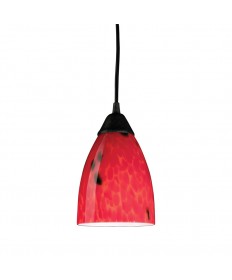 ELK Lighting 406-1FR Classico 1 Light Pendant in Dark Rust and Fire Red Glass