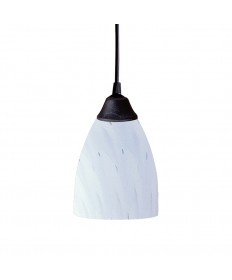 ELK Lighting 406-1WH Classico 1 Light Pendant in Dark Rust and Simply White Glass