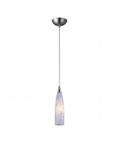 ELK Lighting 501-1SW Lungo 1 Light Pendant in Satin Nickel and Snow White Glass