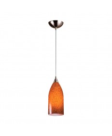 ELK Lighting 502-1ES Verona 1 Light Pendant in Satin Nickel and Espresso Glass