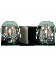 Access Lighting 52082-CH/CLR Aeria 2-Light Metal Foil in Glass Vanity