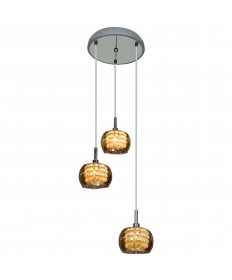 Access Lighting 52117-CH/MIR Glam 3-Light Mirror Glass Pendant