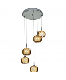 Access Lighting 52118-CH/MIR Glam 5-Light Mirror Glass Pendant