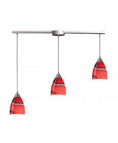 ELK Lighting 527-3L-CY Pierra 3 Light Pendant in Satin Nickel and Candy Glass