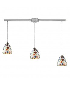 ELK Lighting 542-3L Gemstone 3 Light Genstone Pendant with Satin Nickel Hardware