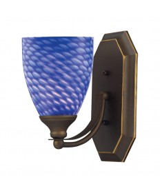 ELK Lighting 570-1B-S 1 Light Vanity in Aged Bronze and Sapphire Glass