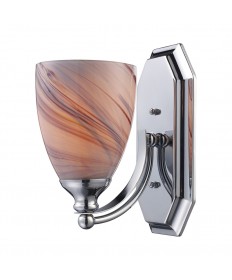 ELK Lighting 570-1C-CR 1 Light Vanity in Polished Chrome and Creme Glass