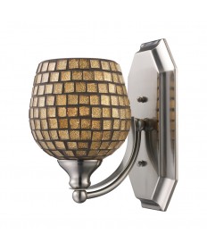 ELK Lighting 570-1C-GLD 1 Light Vanity in Polished Chrome and Gold Mosaic Glass