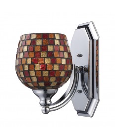 ELK Lighting 570-1C-MLT 1 Light Vanity in Polished Chrome and Multi Mosaic Glass