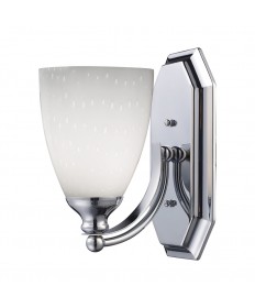 ELK Lighting 570-1C-WH 1 Light Vanity in Polished Chrome and Simply White Glass