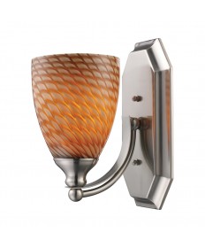 ELK Lighting 570-1N-C 1 Light Vanity in Satin Nickel and Coco Glass