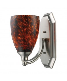 ELK Lighting 570-1N-ES 1 Light Vanity in Satin Nickel and Espresso Glass