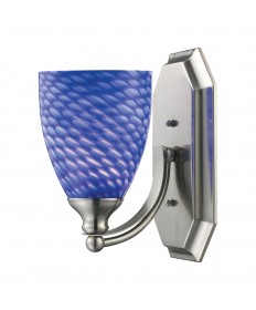 ELK Lighting 570-1N-S 1 Light Vanity in Satin Nickel and Sapphire Glass