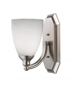 ELK Lighting 570-1N-WH 1 Light Vanity in Satin Nickel and Simply White Glass