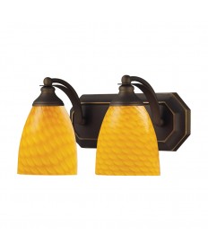 ELK Lighting 570-2B-CN 2 Light Vanity in Aged Bronze and Canary Glass