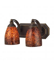 ELK Lighting 570-2B-ES 2 Light Vanity in Aged Bronze and Espresso Glass