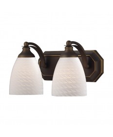 ELK Lighting 570-2B-WS 2 Light Vanity in Aged Bronze and White Swirl Glass