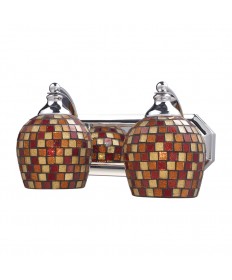 ELK Lighting 570-2C-MLT 2 Light Vanity in Polished Chrome and Multi Mosaic Glass