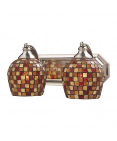 ELK Lighting 570-2N-MLT 2 Light Vanity in Satin Nickel and Multi Mosaic Glass