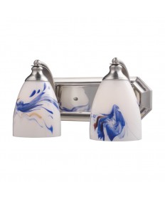 ELK Lighting 570-2N-MT 2 Light Vanity in Satin Nickel and Mountain Glass